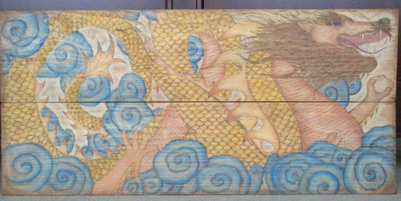 Chinese Water Dragon Woodburning/Painting