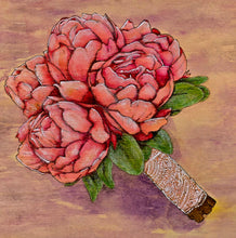 Custom Wedding Bouquet Pyrography (woodburning)