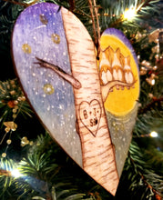 Custom Corgi Birch Tree Initials Heart Ornament