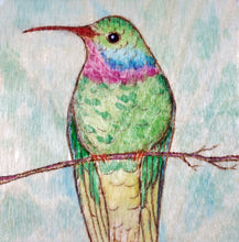 Hummingbird Woodburning and Watercolor Painting